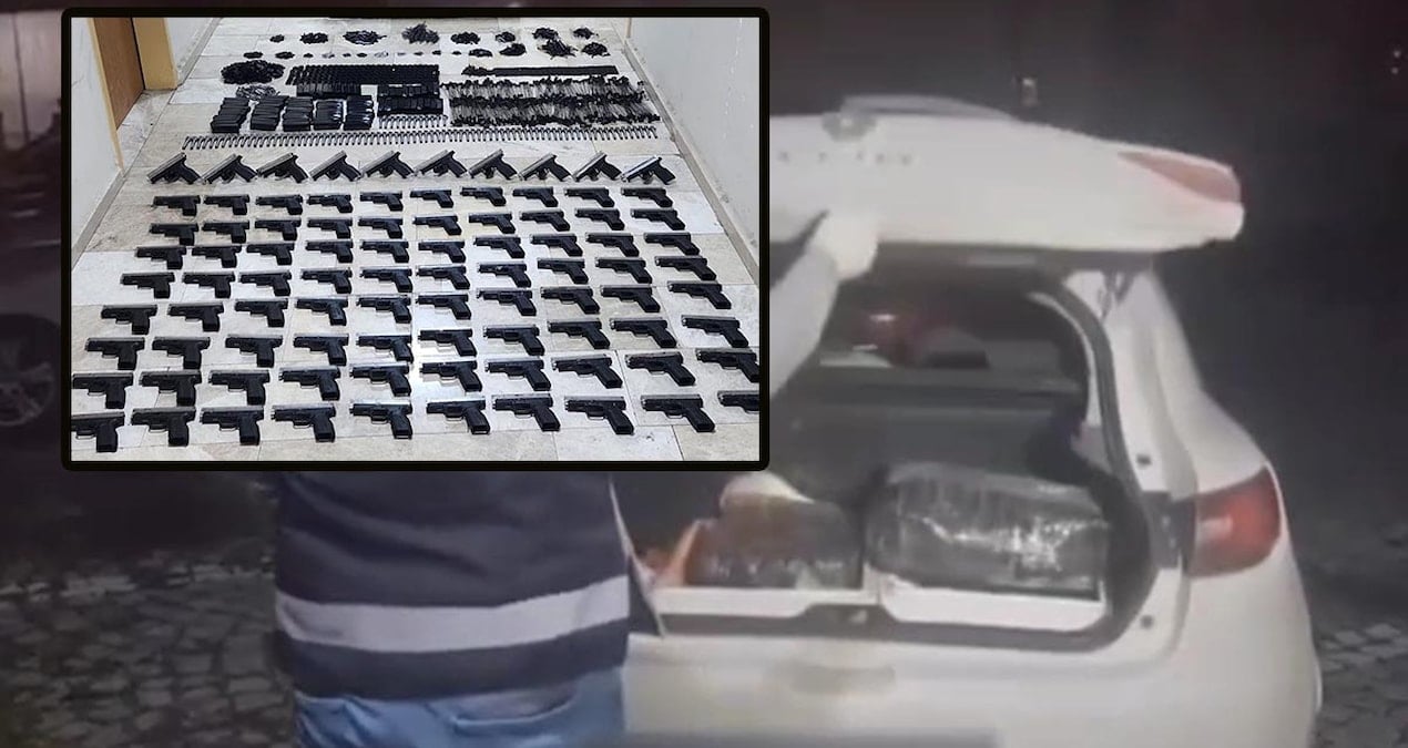 Seyyar cephanelik gibi araç polis çevirmesiyle fark edildi